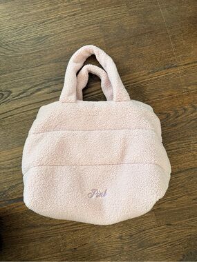 PINK Victoria's Secret Soft Pink Sherpa Tote